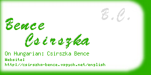 bence csirszka business card